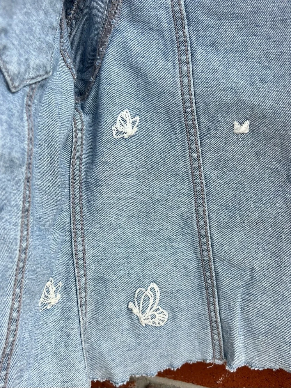 DL1961 Manning Indigo Butterfly Denim Jacket Girls M